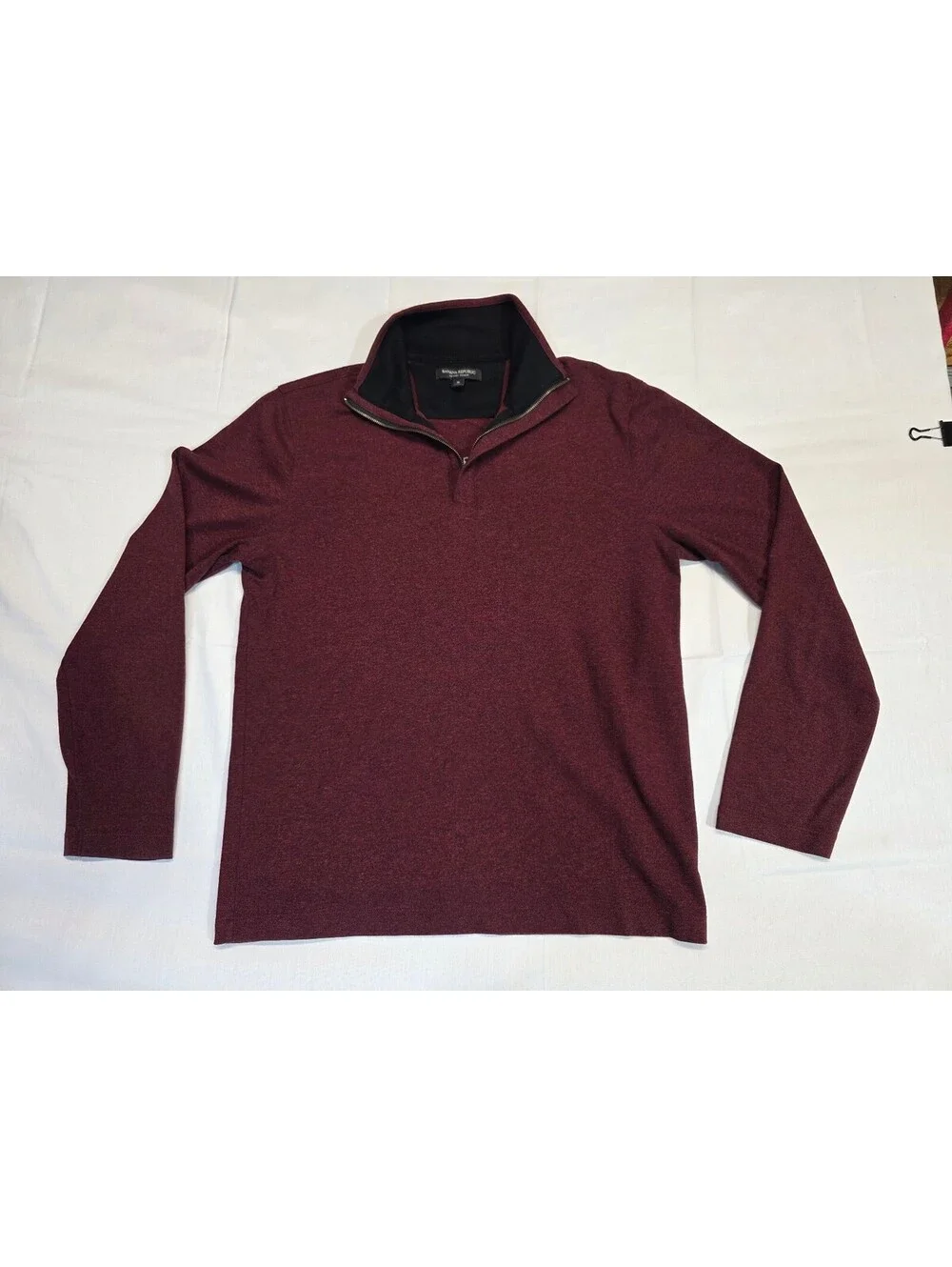 Banana Republic Luxury Touch Men's Medium Burgundy Quarter-Zip Sweater